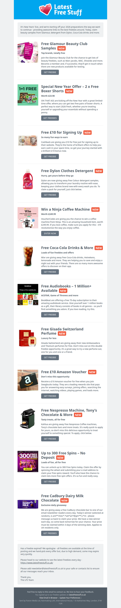 Free Glamour Beauty Samples, Dylon Detergent, Coca-Cola Drinks & More