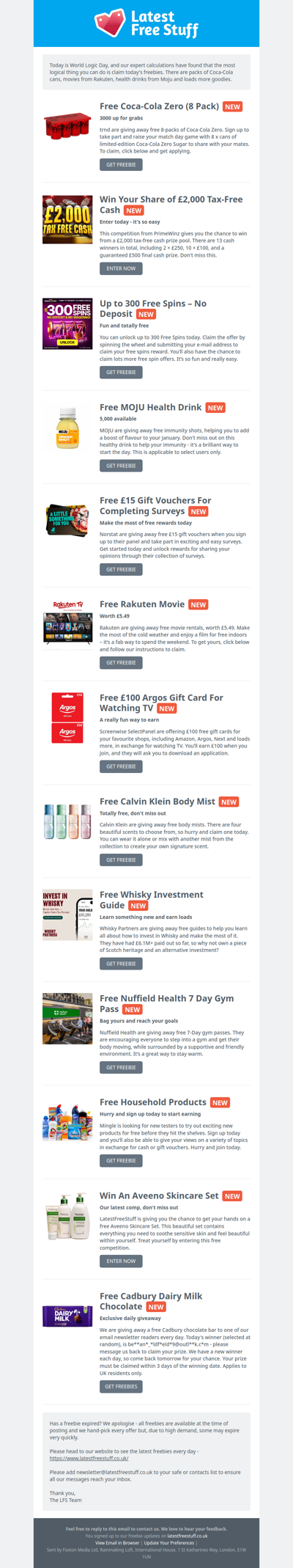 Free Coca-Cola Pack, Rakuten Movie, Moju Health Drinks & More
