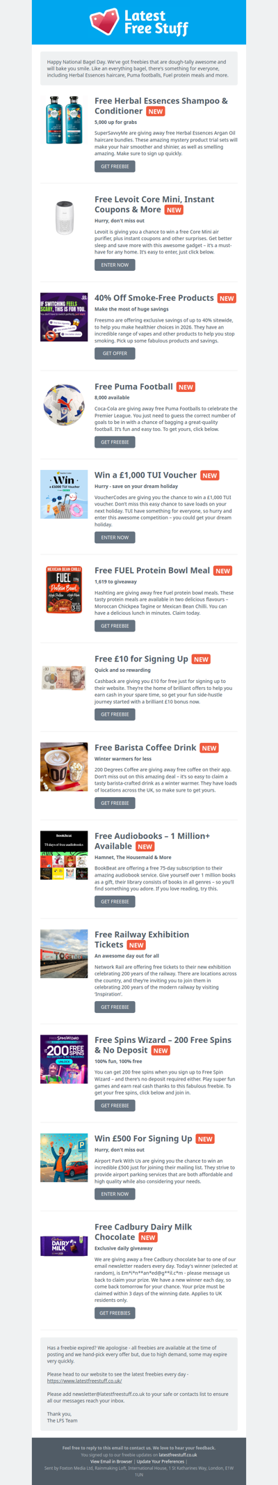 Free Herbal Essences Haircare, Puma Footballs, Fuel Meals & More