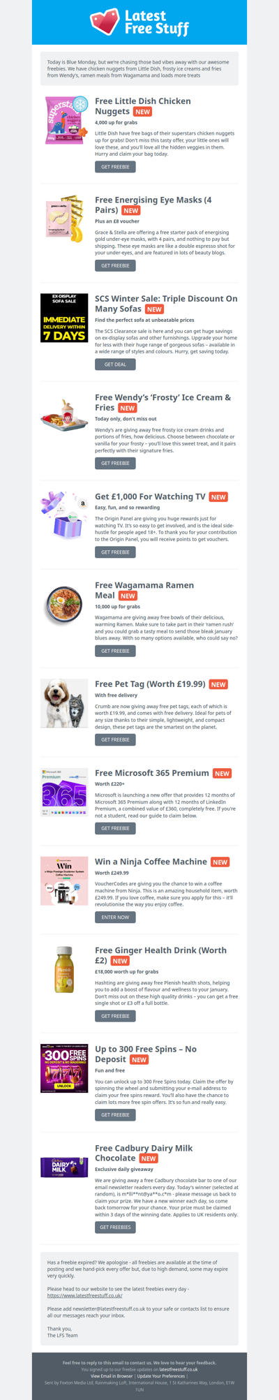 Free Little Dish Chicken Nuggets, Wendy's Frosty 'n' Fries, Wagamama Meal & More