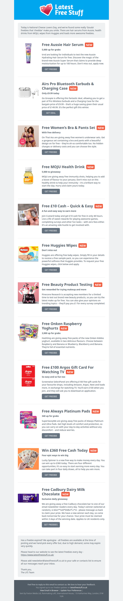 Free Aussie Hair Serum, MOJU Drinks, Huggies Wipes & More
