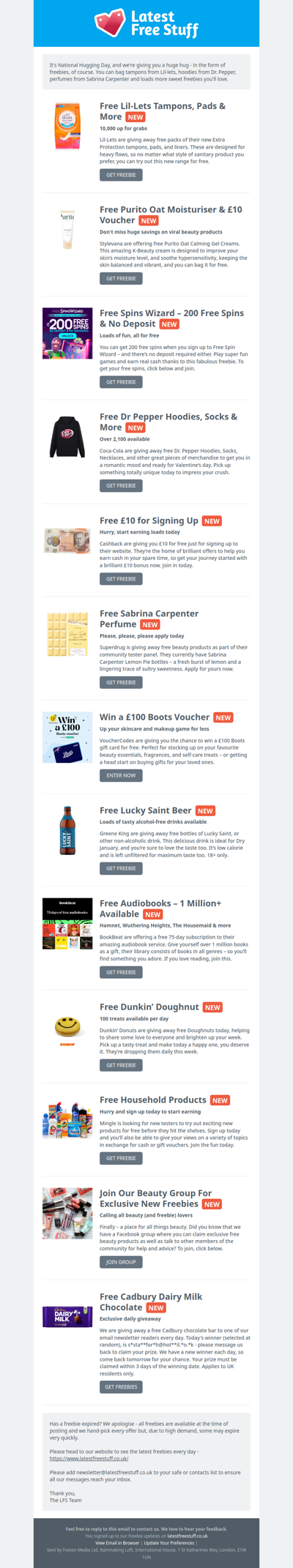 Free Lil-Lets Tampons, Dr Pepper Hoodies, Sabrina Carpenter Perfume & More