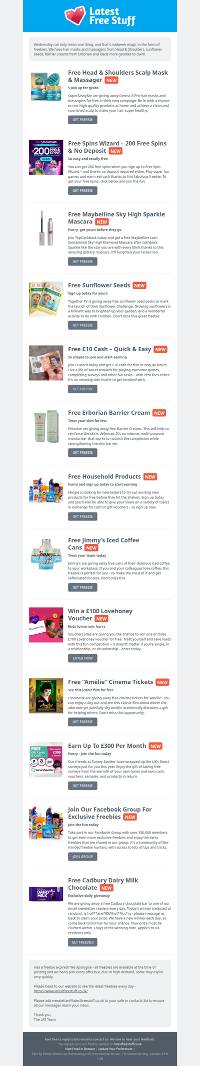 Free Head & Shoulders Mask, Sunflower Seeds, Erborian Cream & More