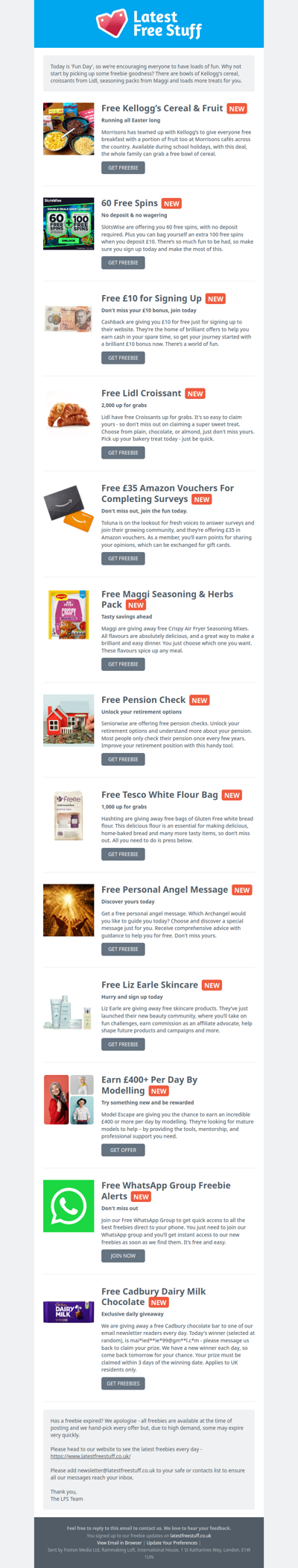 Free Kellogg's Cereal, Lidl Croissant, Maggi Seasoning & More