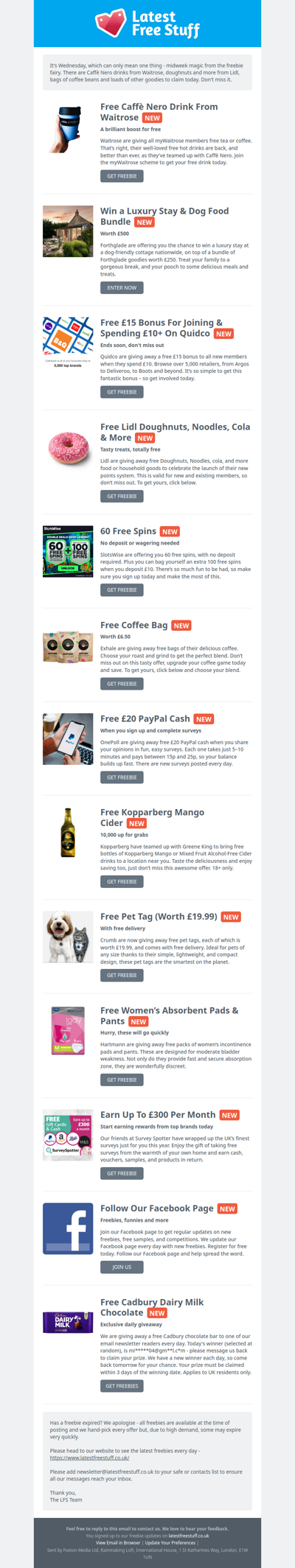 Free Waitrose Drink, Lidl Doughnuts, Coffee Bag & More