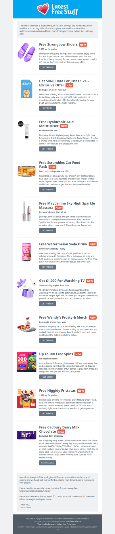Free Strongbow Sliders, Scrumbles Cat Food, Watermelon Soda & More