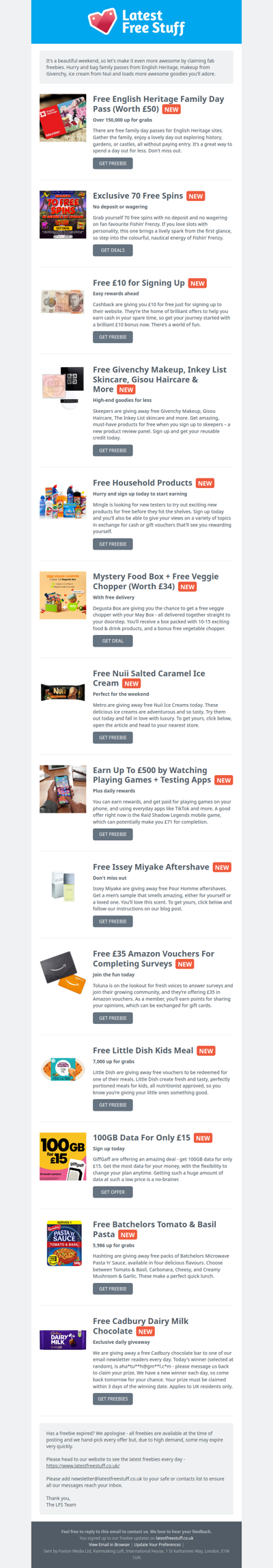 Free English Heritage Pass, Givenchy Makeup, Nuii Ice Cream & More