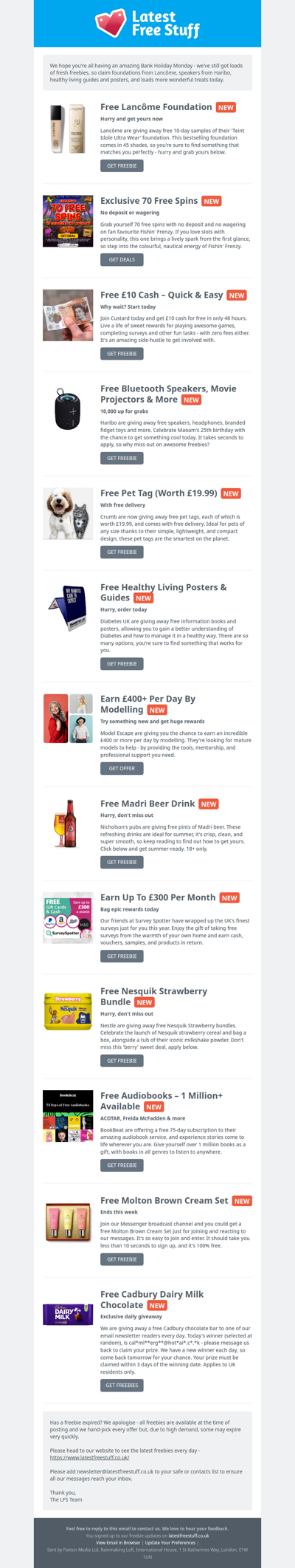 Free Lancôme Foundation, Bluetooth Speakers, Healthy Living Guides & More