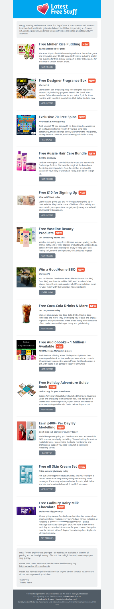 Free Müller Rice Pudding, Aussie Hair Care, Vaseline Products & More