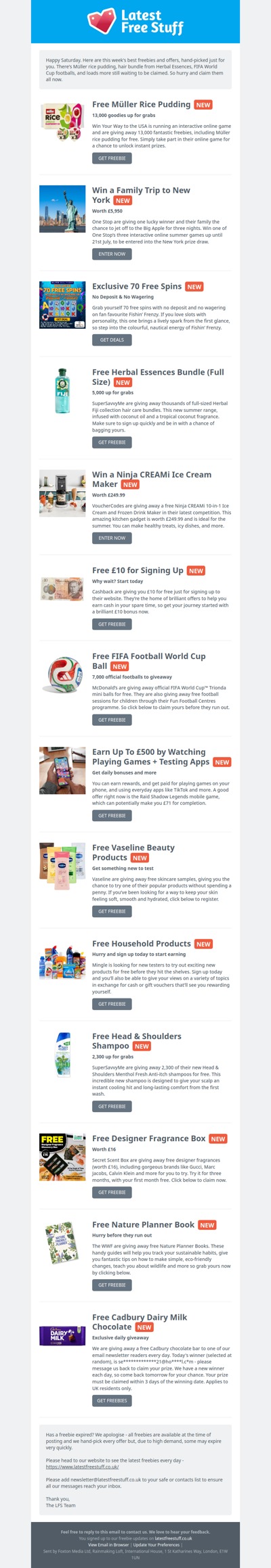 Free Müller Rice Pudding, Herbal Essences, FIFA Football & More
