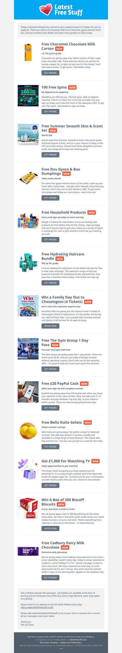 Free Chocomel Chocolate Milk, Itsu Gyoza, Haircare Bundle & More
