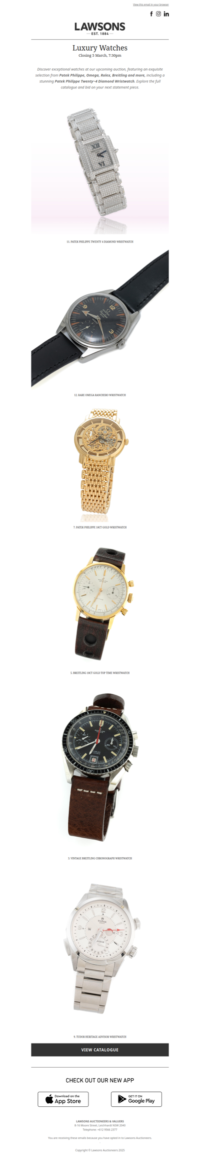 Lawsons' Luxury Watch Auction