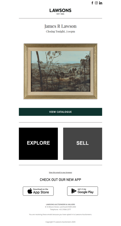 Last Chance To Bid | James R Lawson Auction Closing Tonight