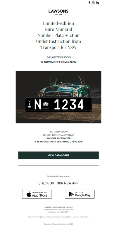 Closing Soon - Limited Edition Euro Numeral Number Plate Auction - Under Instruction from Transport for NSW