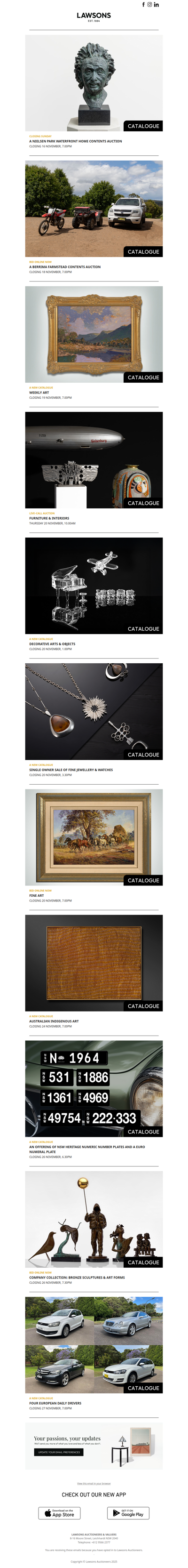 This Week at Lawsons: New Arrivals & Final Calls