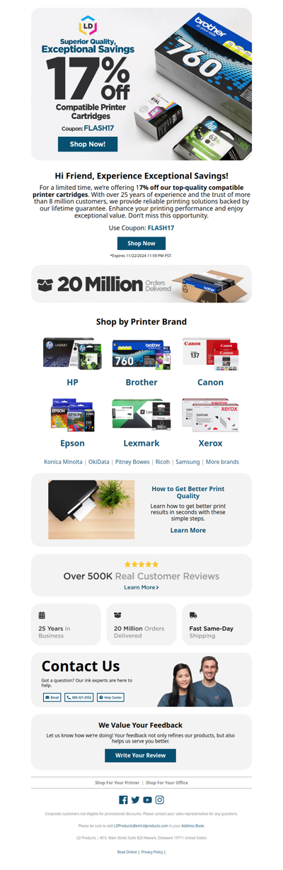 Exclusive 17% Off on Printer Ink Cartridges!