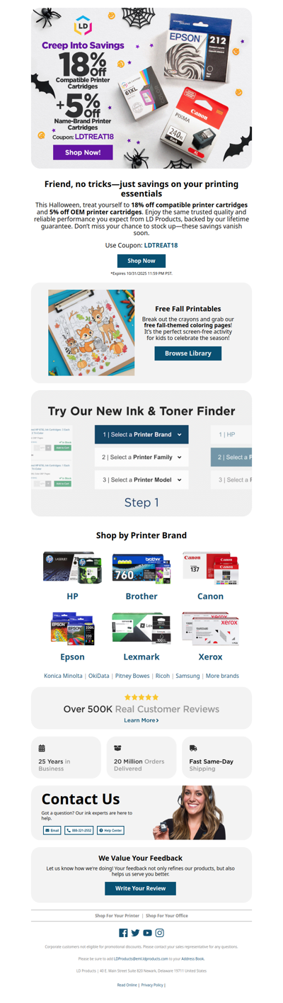 💀 Wicked Good Ink Savings: Save 18% + 5% on OEMs!