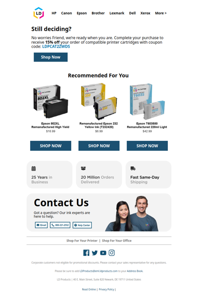 Don't Leave Your Printer Empty–Save Now | 15% Off