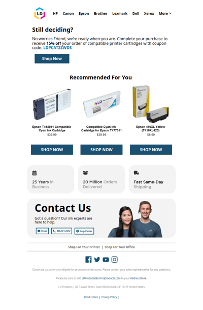 Don't Leave Your Printer Empty–Save Now | 15% Off