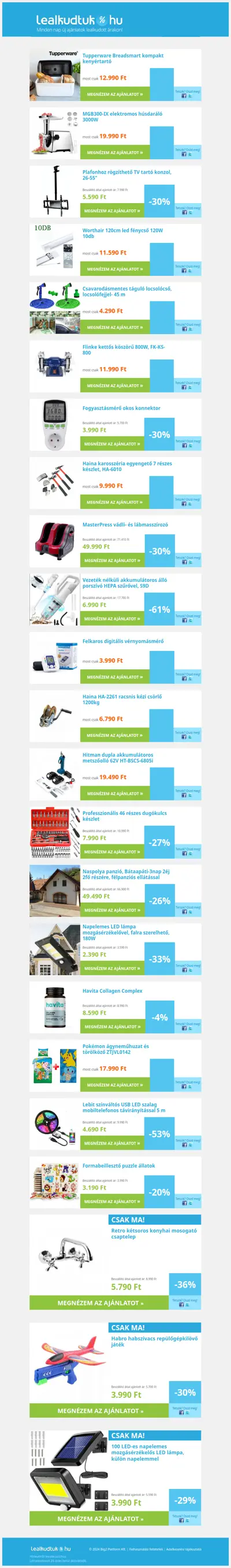 Tupperware Breadsmart kompakt kenyértartó 12 990 Ft | MGB300-IX elektromos húsdaráló 3000W 19 990 Ft