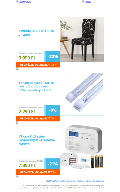 Csak ma: Székhuzat 4 db fekete virágos 3.990 Ft | T8 LED fénycső, 120 cm hosszú, dupla soros - 30W - semleges fehér 2.290 Ft