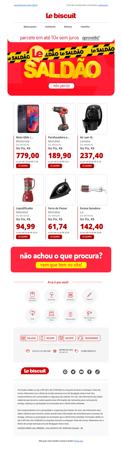 Le Saldão...tudo com até 70% OFF 🔥