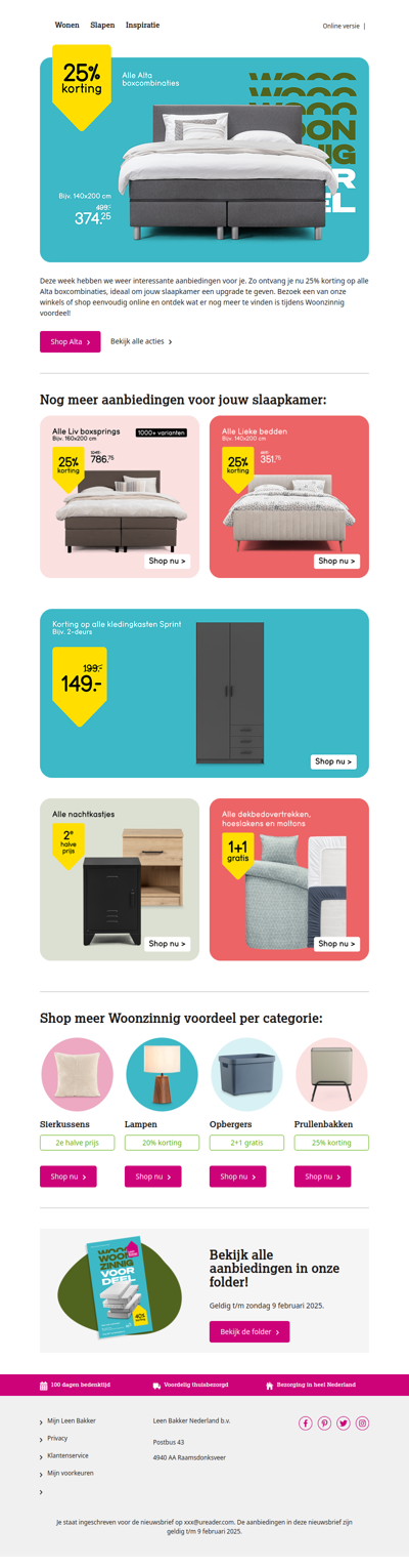 25% korting op alle boxcombinaties Alta!