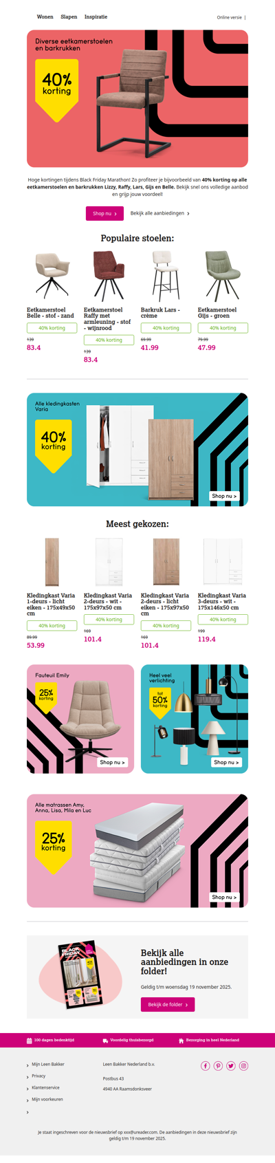 🤩 40% korting op heel veel stoelen!