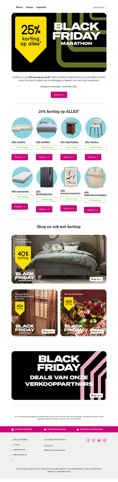 Shop jouw favoriete items nu met 25% korting!