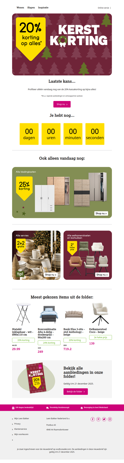 Laatste kans: 20% korting op alles!*