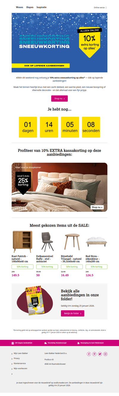 Sneeuwkorting loopt af: -10% op alles!