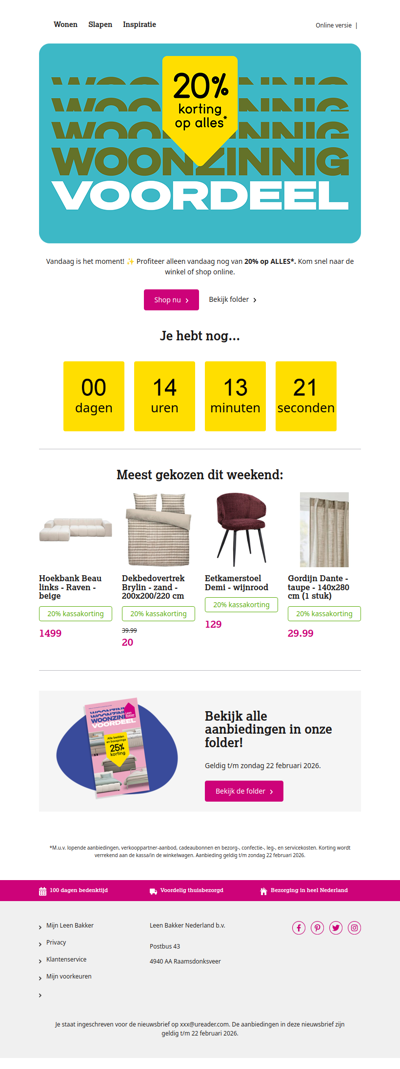 Laatste dag: 20% korting op alles*