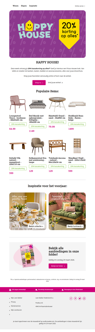 Happy House: 20% korting op alles!*