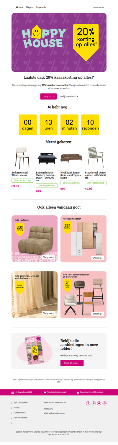 Nog maar 1 dag... 20% korting!