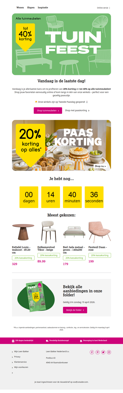 Mis het niet: tot 40% korting op tuin 💛