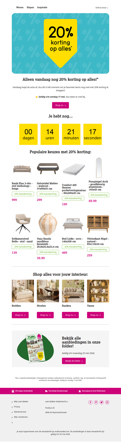 ⏰ Laatste dag: 20% korting op alles!