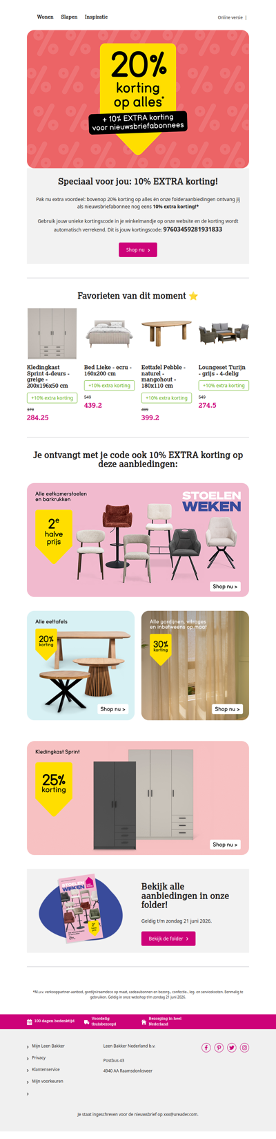 Speciaal voor jou: 10% EXTRA korting!