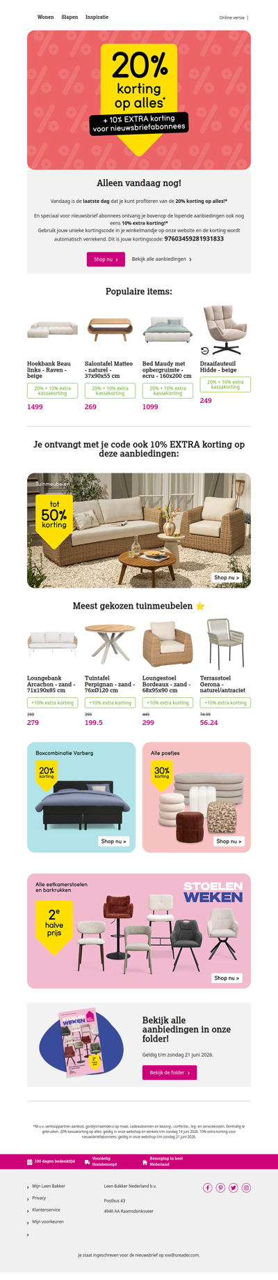 ⏰ Laatste dag: 20% korting op alles!