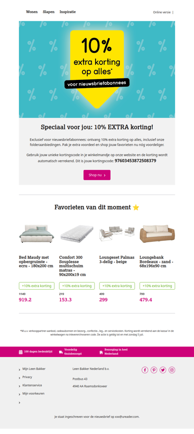 10% EXTRA korting voor abonnees