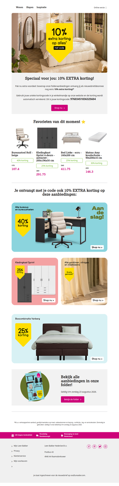 Speciaal voor jou: 10% EXTRA korting!