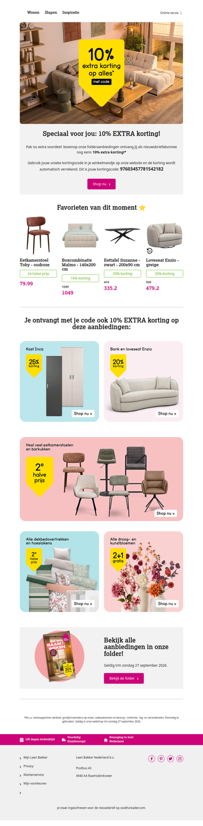 Speciaal voor jou: 10% EXTRA korting!