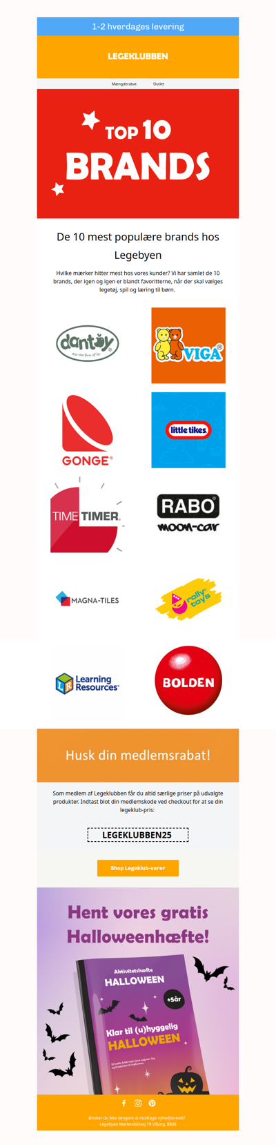 ⭐ Top 10 brands hos Legebyen