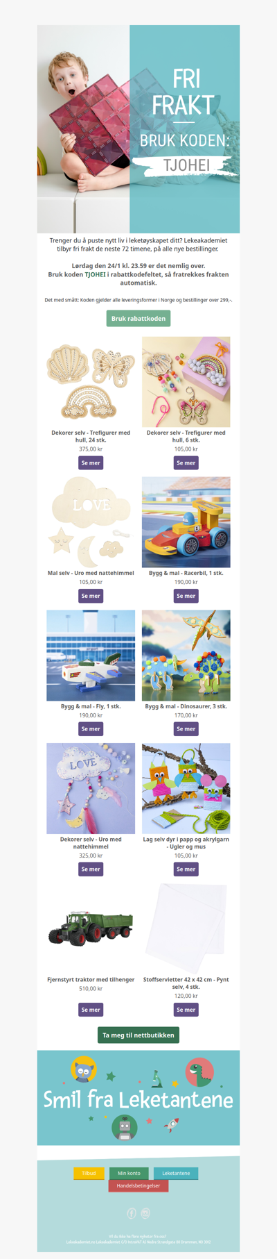 FRI FRAKT - Få koden her 😀