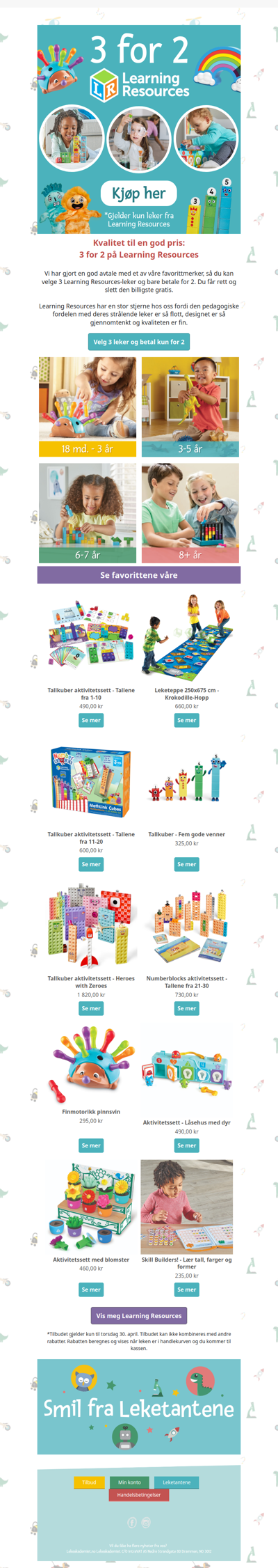 Hei på deg! Kjøp 3 leker og betal for 2 🎁