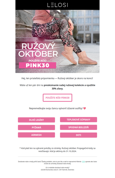 Ružový mesiac – 30 % na vybrané ružové položky 💗