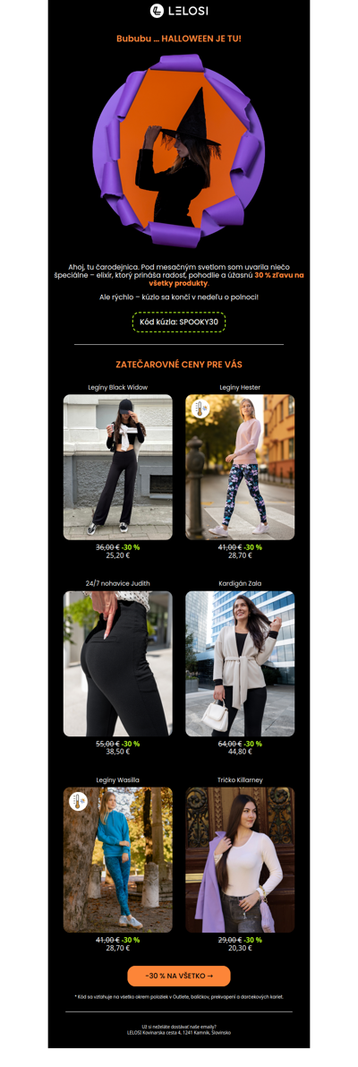 🎃 -30 % na všetko na HALLOWEEN 🎃
