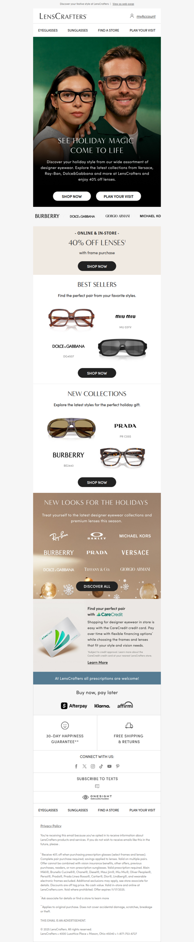 See holiday magic with 40% off prescription glasses