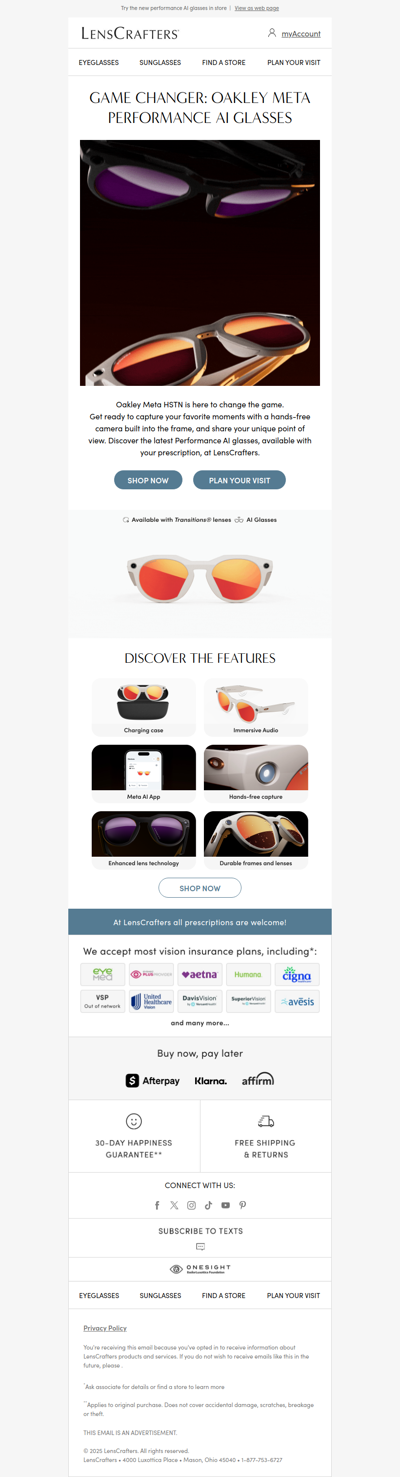 Discover the new Oakley Meta at LensCrafters