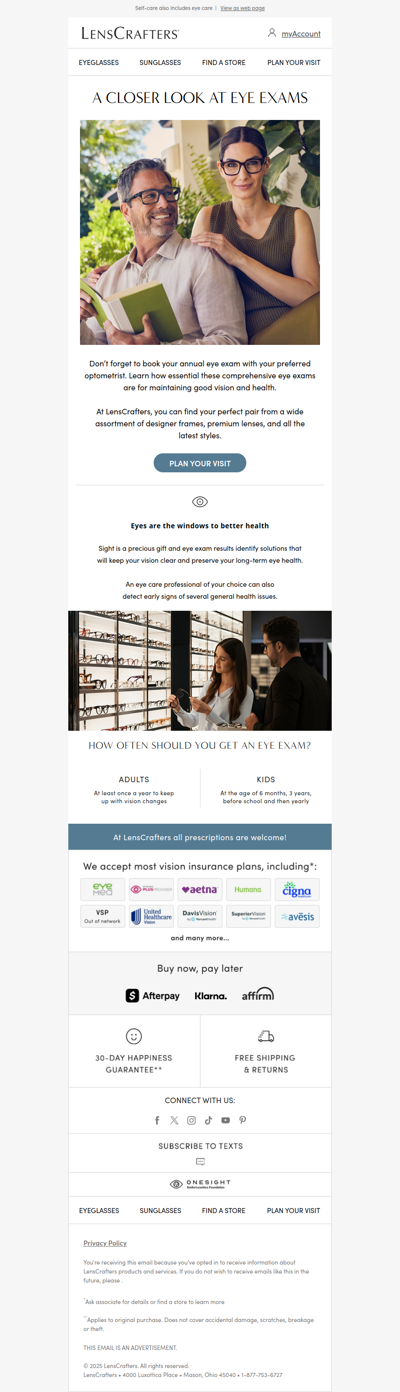 Understand the importance of eye exams