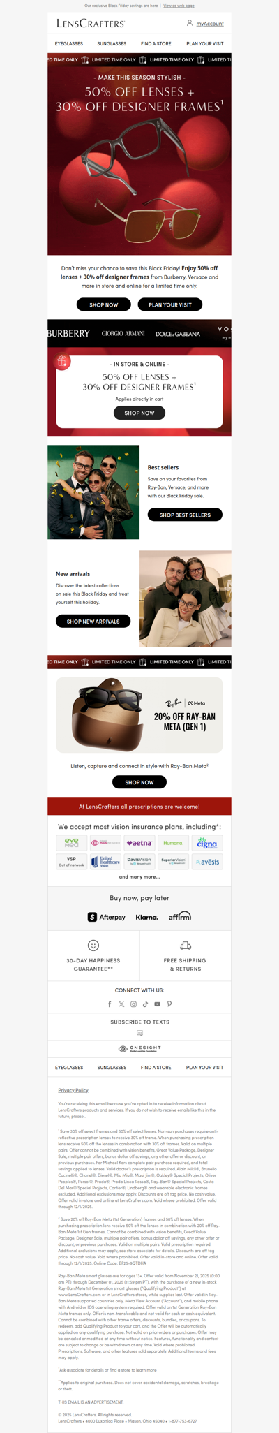 Don’t miss 50% off lenses + 30% off designer frames